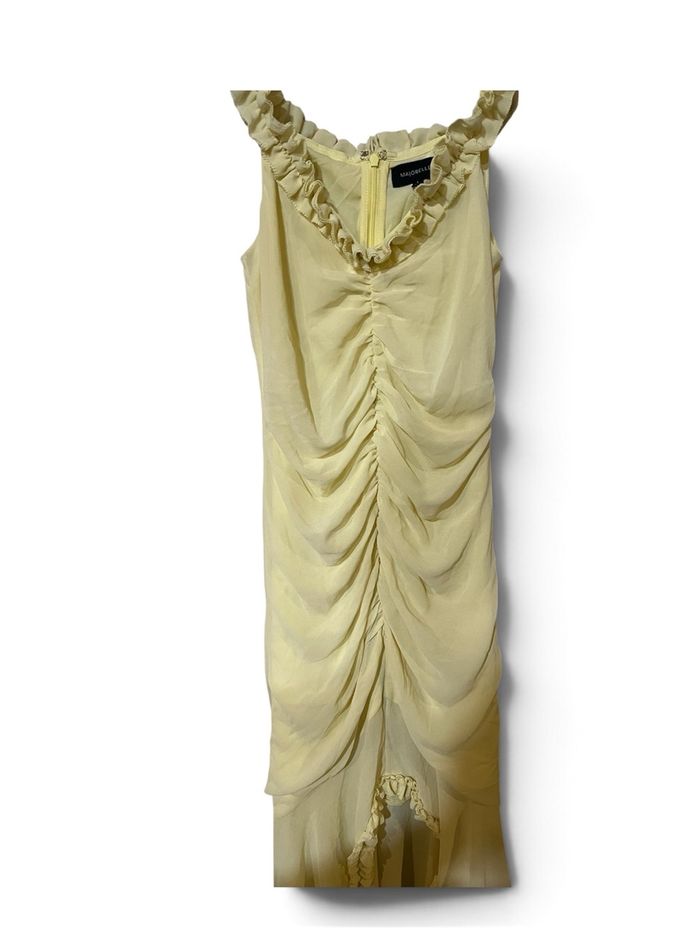 MAJORELLE Off-Shoulder Cream High-Low Ruffle Dress - Picture 4 of 6